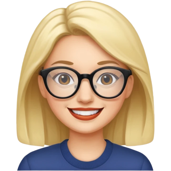 bold wearing glasess woman emoji