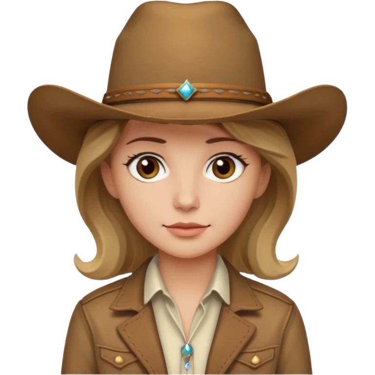 Ennis Del Mar with brown eyes, dark blonde hair, ivory shirt, brown jacket and cowboy hat emoji