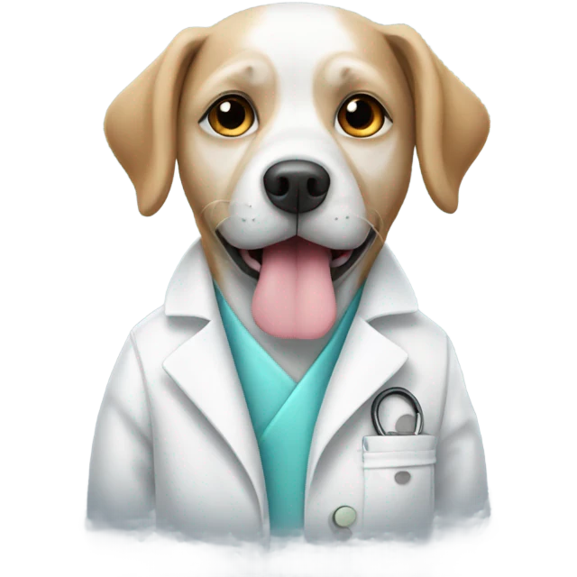 A dog with a labcoat  emoji