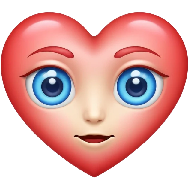 Heart blue with eyes love  emoji
