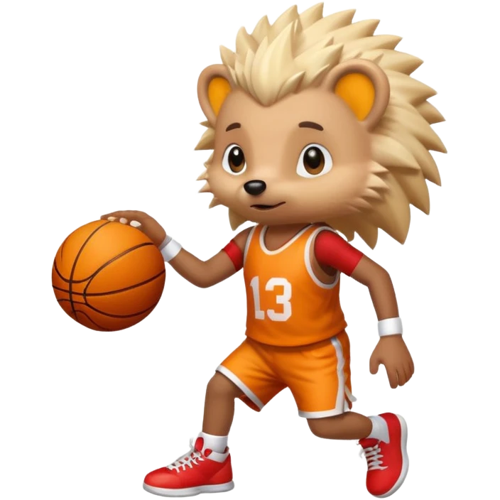 blonde hedgehog playing basketball emoji