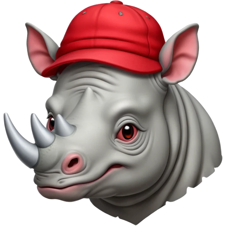 Rinoceronte con un cappello rosso emoji