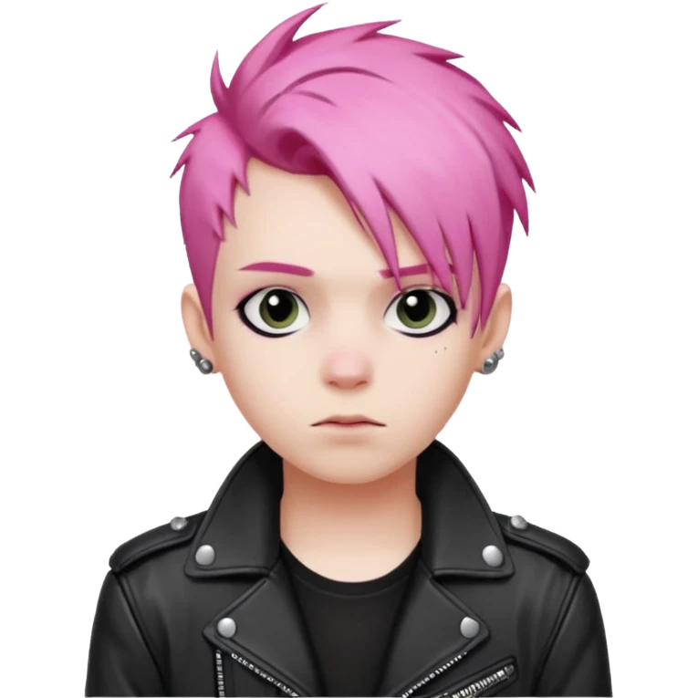 Punk boy, pink hair emoji