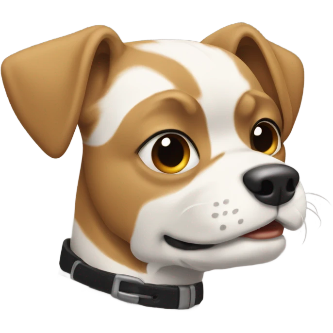 dog with white chest tilting his head emoji