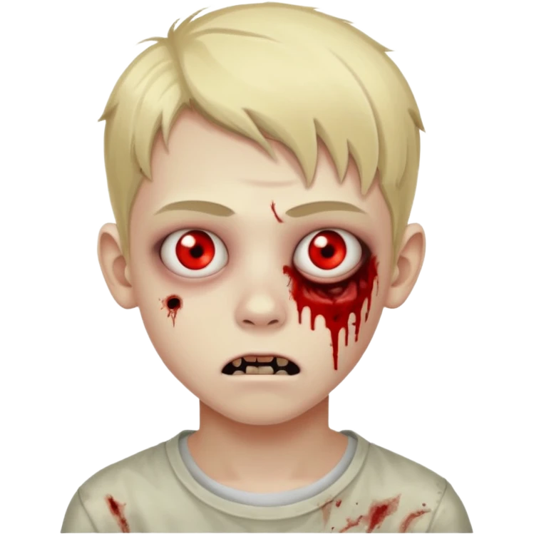 Cute blonde boy, 16 years old zombie emoji
