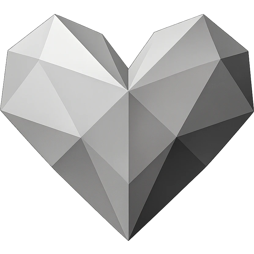 heart with a geometric origami fold emoji