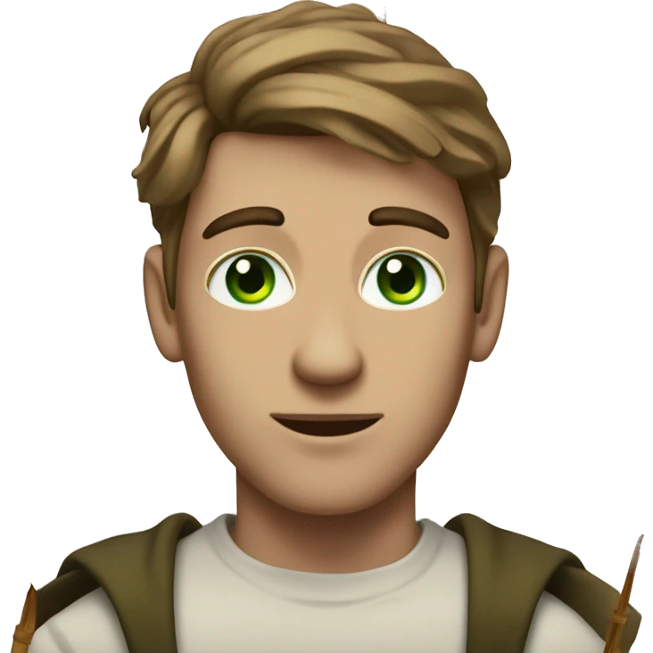 A light-skinned man with piercing green eyes, styled brown hair holding the long white paper scroll emoji