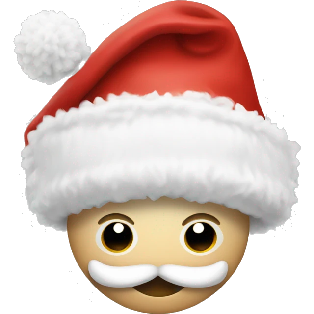 santa hat with a big pompom emoji