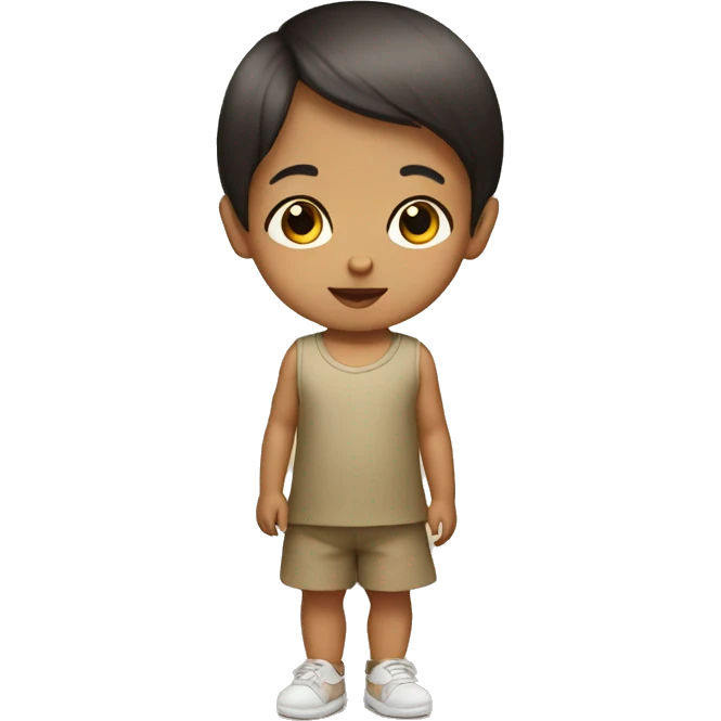 indian asian baby with mushroom bob haircut  emoji