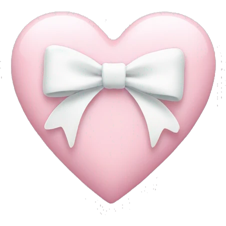 Pastel pink heart with white bow emoji