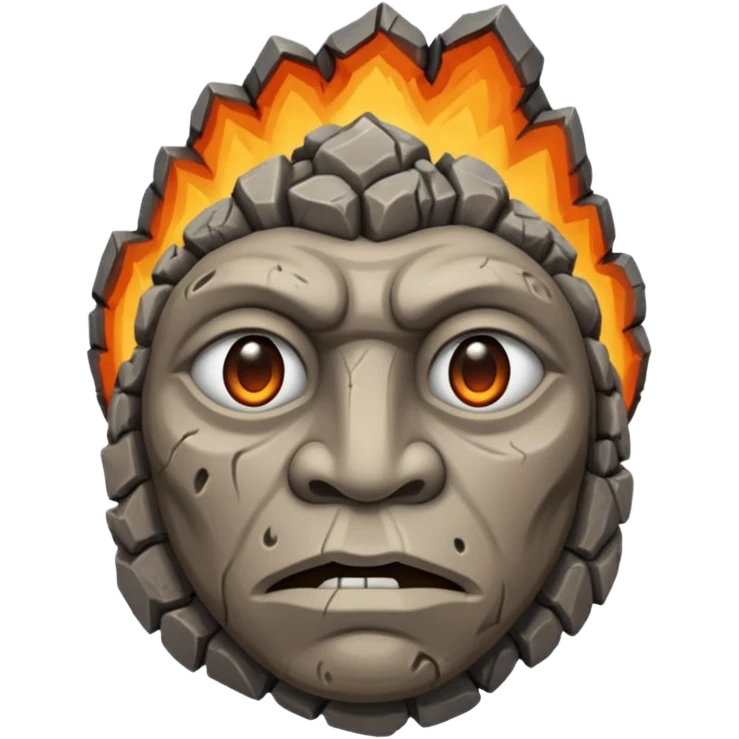 stone idol face in Volcano Island emoji