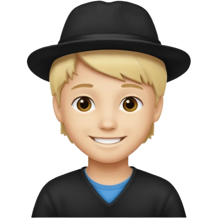 Ragazzo biondo con cappello nero emoji