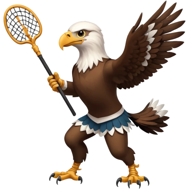 Eagle playing lacrosse emoji
