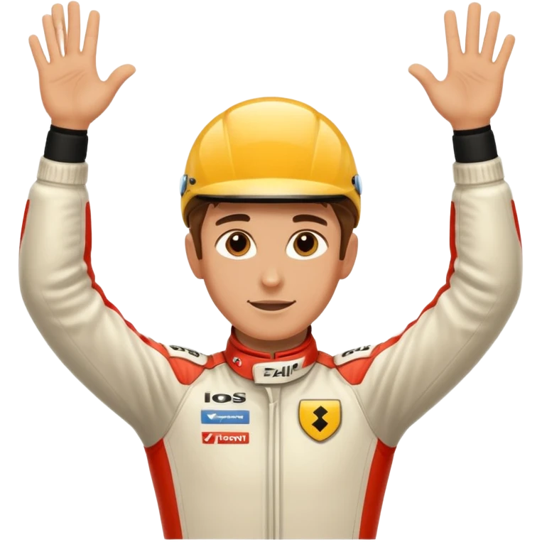 Race driver arms streched out emoji