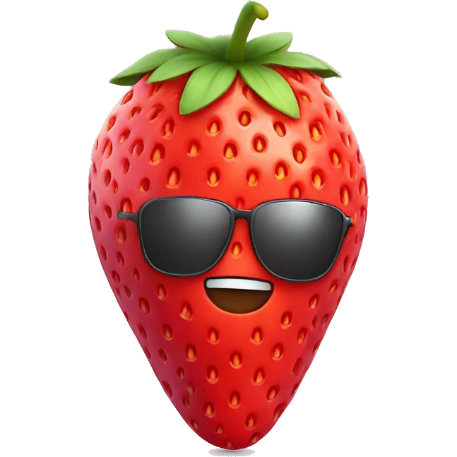 Strawberry wearing a funny hat emoji