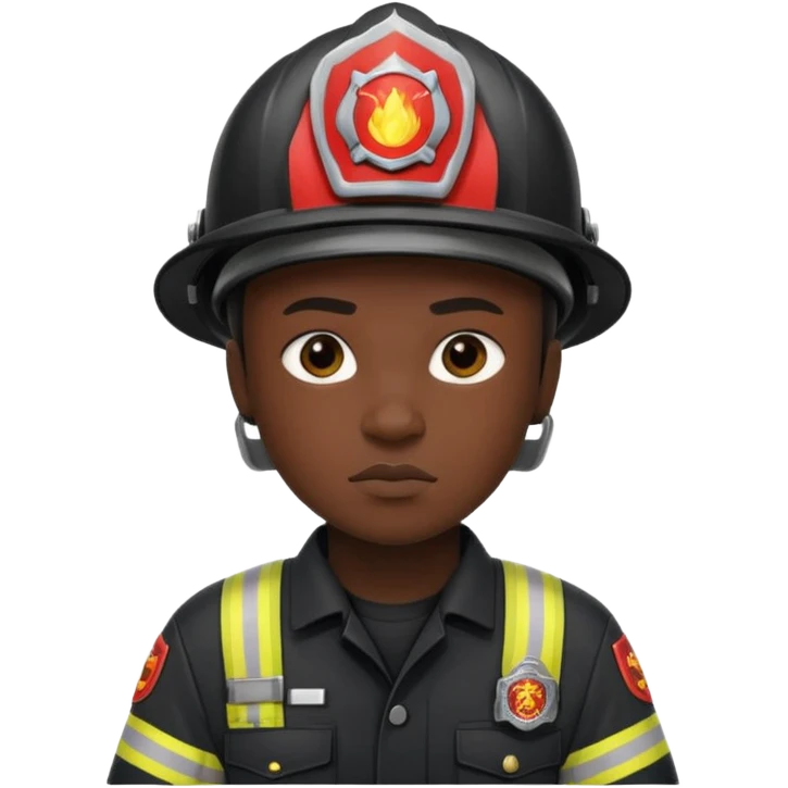 Firefighter with Black uniform emoji
