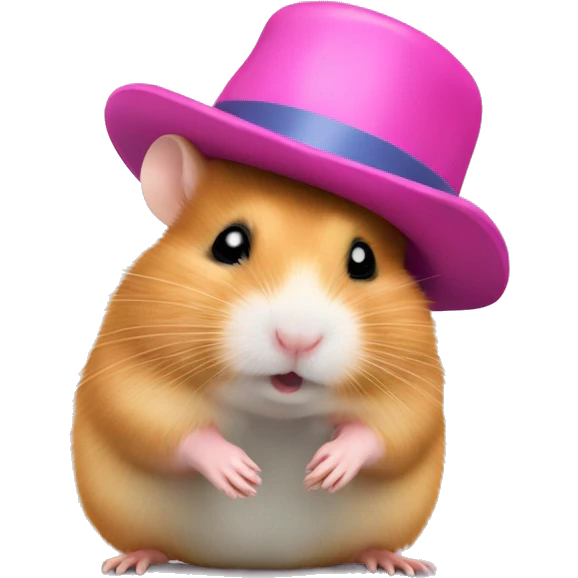 Hamster med rosa hatt emoji