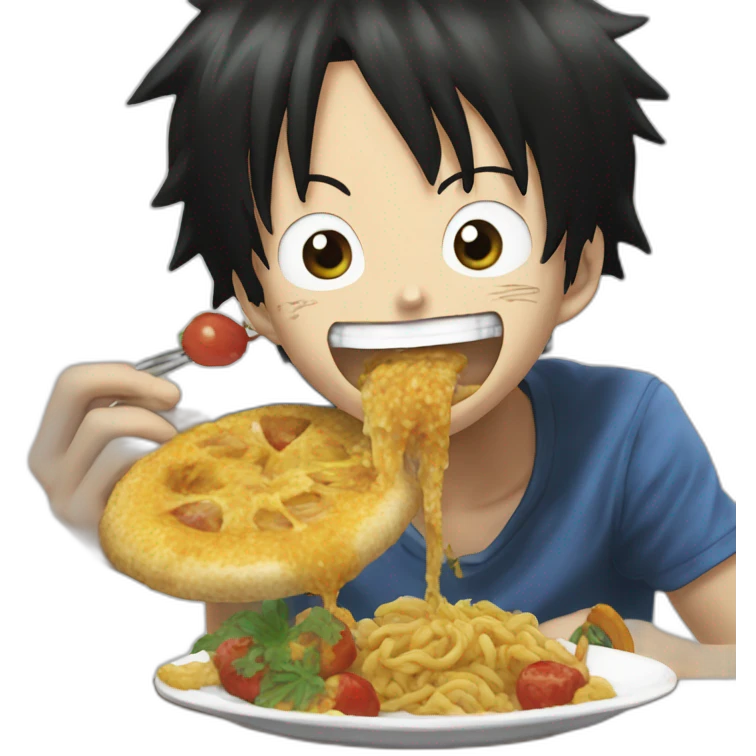 Luffy eat arlong emoji