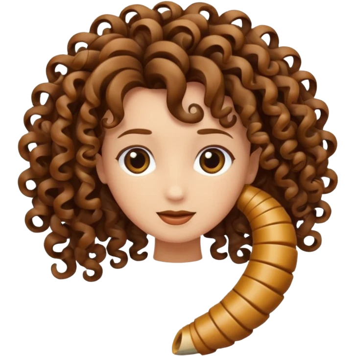 curly hair strand shaped like a spiral emoji
