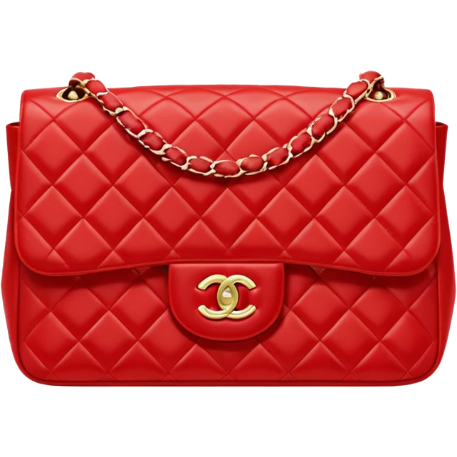 chanel flap bag bright red color bag  emoji