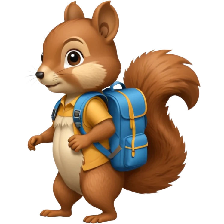 a squirrel walking with a backpack
 emoji