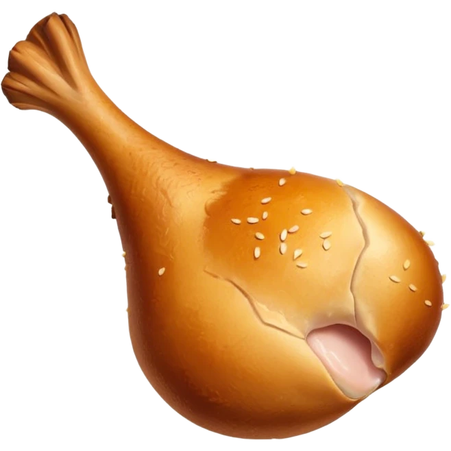 cute cooked chickenleg emoji