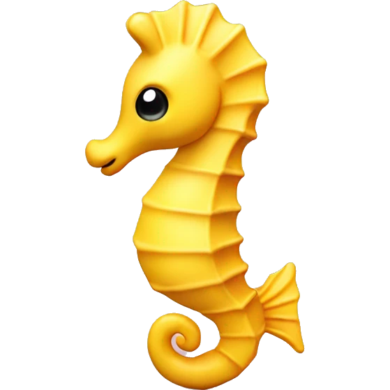cute kawaii 3d yellow seahorse emoji