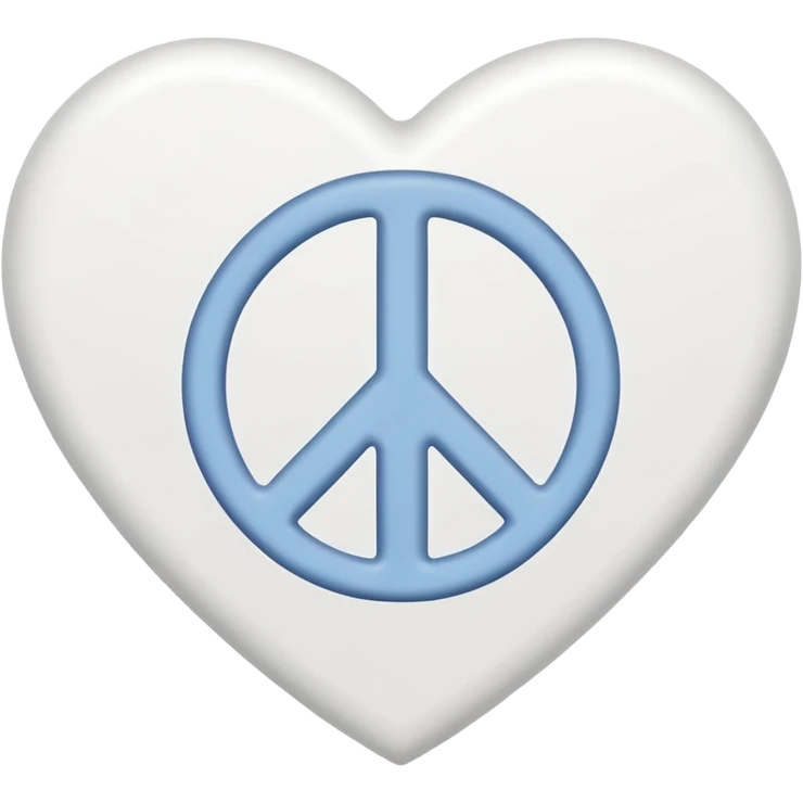 white heart with a peace sign emoji