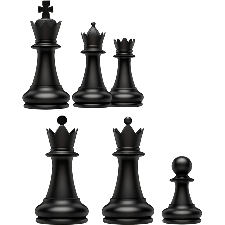 black chess pieces, queen piece emoji