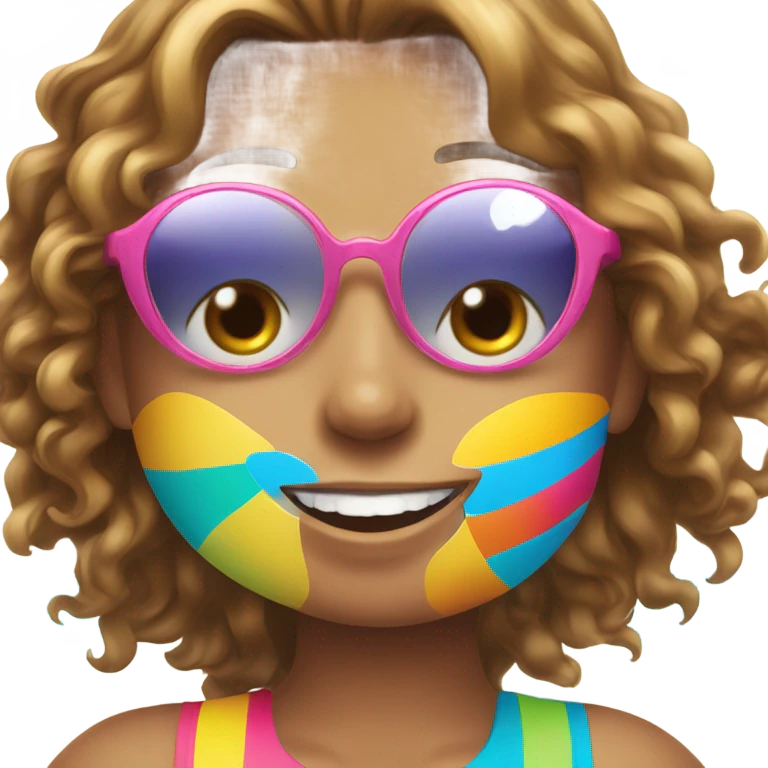 smiling girl on the beach emoji
