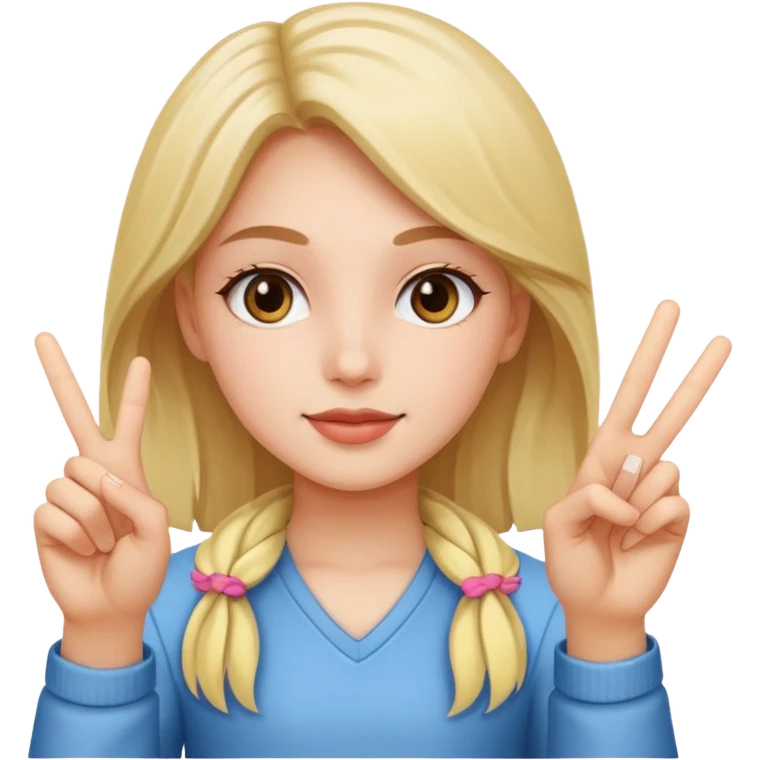 Girl holding the peace sign  emoji