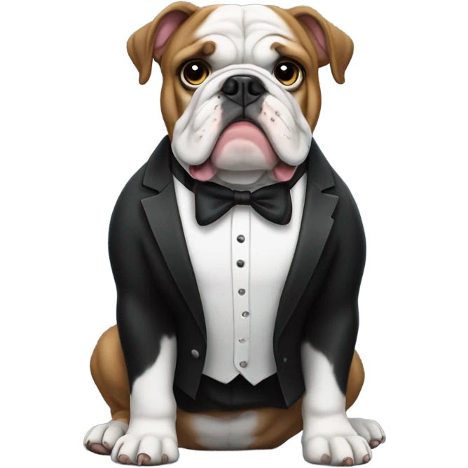 English bulldog in tuxedo  emoji
