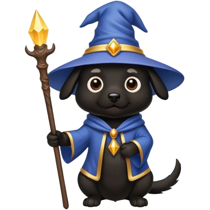 black dog Wizard emoji