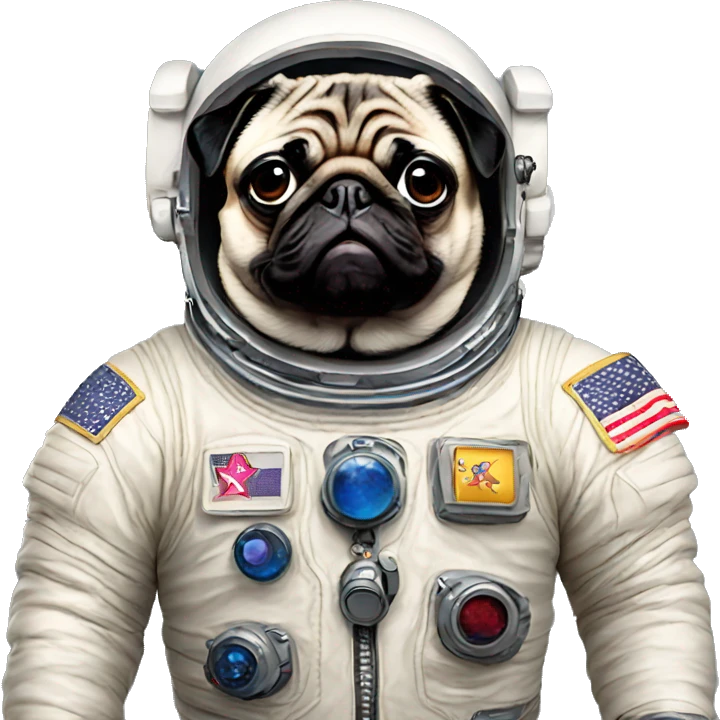 Astronaut Pug emoji
