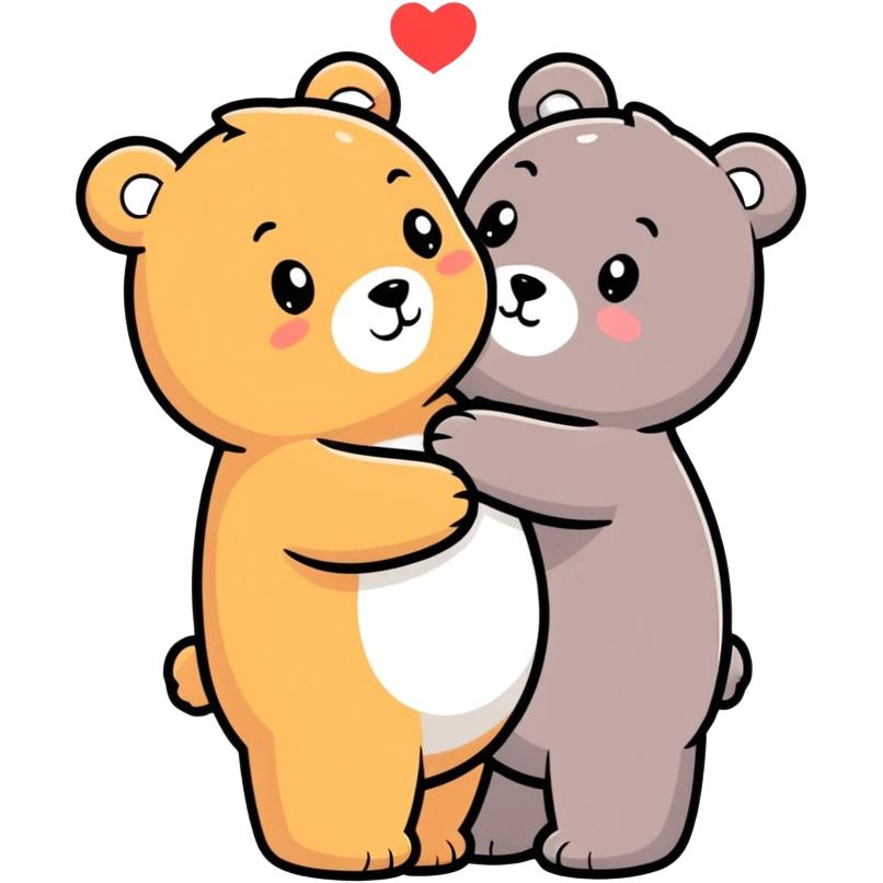 Bear hug cute love emoji