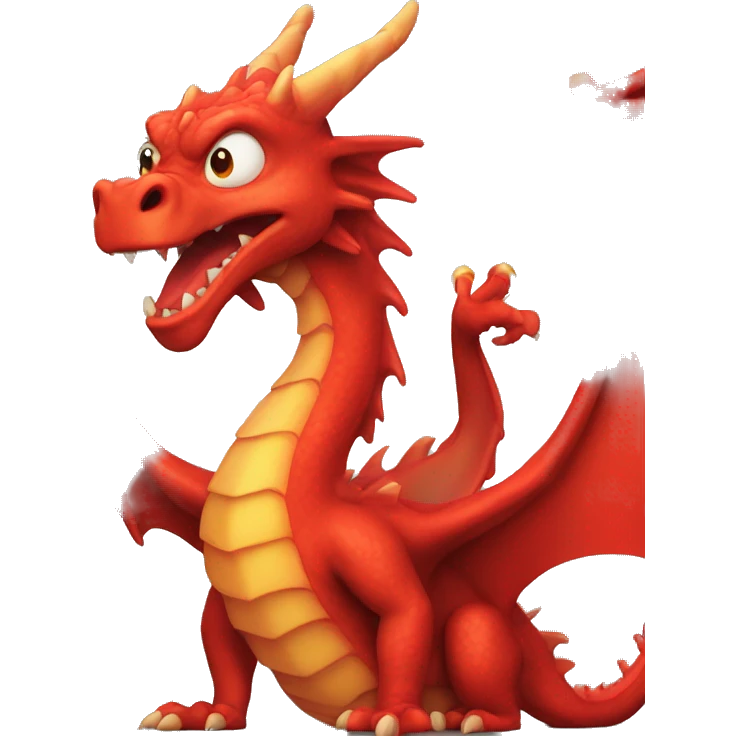 Red Dragon breathing fire emoji
