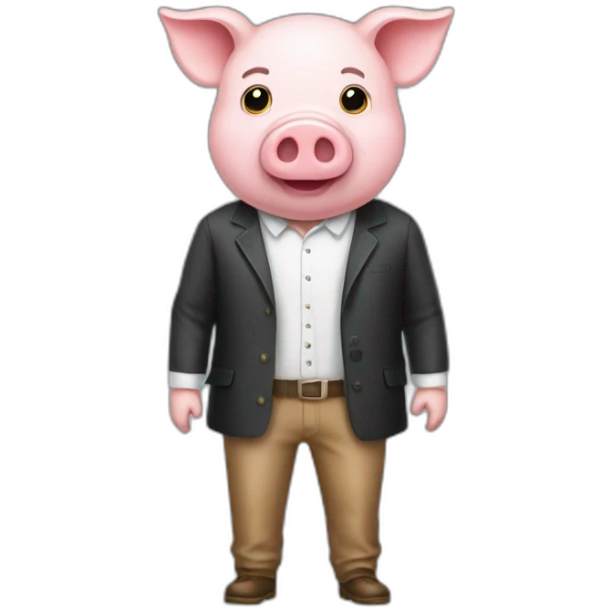 man dress up pig emoji