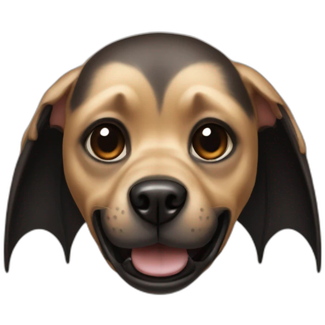 Monkey bat dog tan black emoji