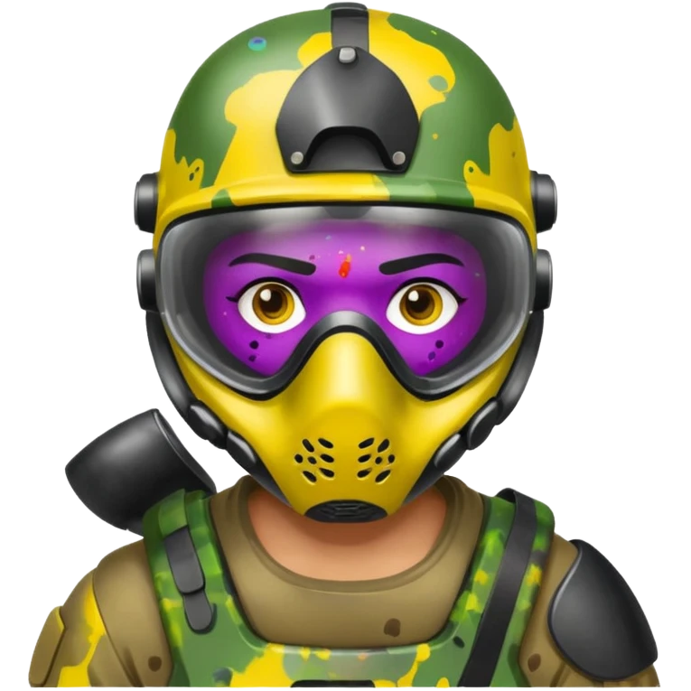 paintball player face distinct emoji