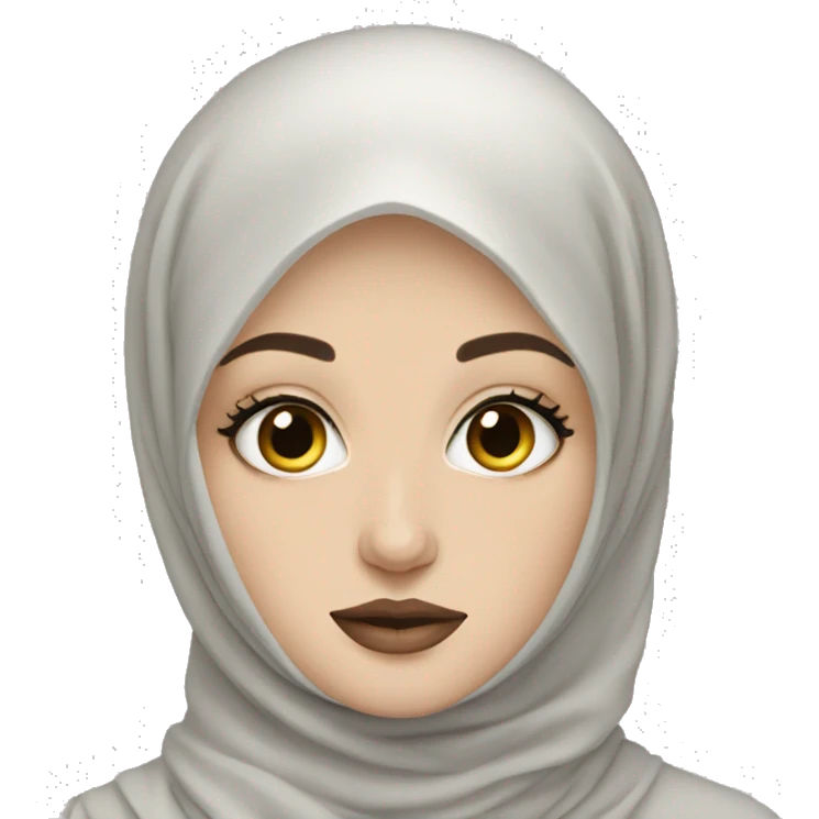 pale hijab doing makeup  emoji