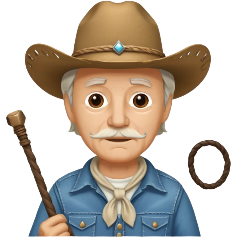Give this emoji 🤠 a whip make it an old white guy with a whip  emoji