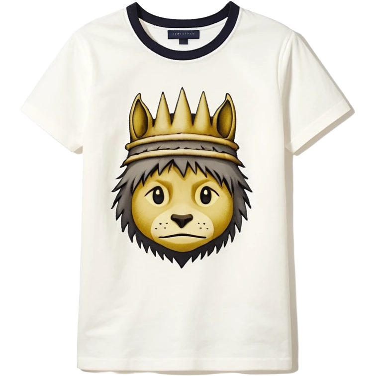 Sacai brand, womens " where the wild things are" realistic graphic tshirt emoji