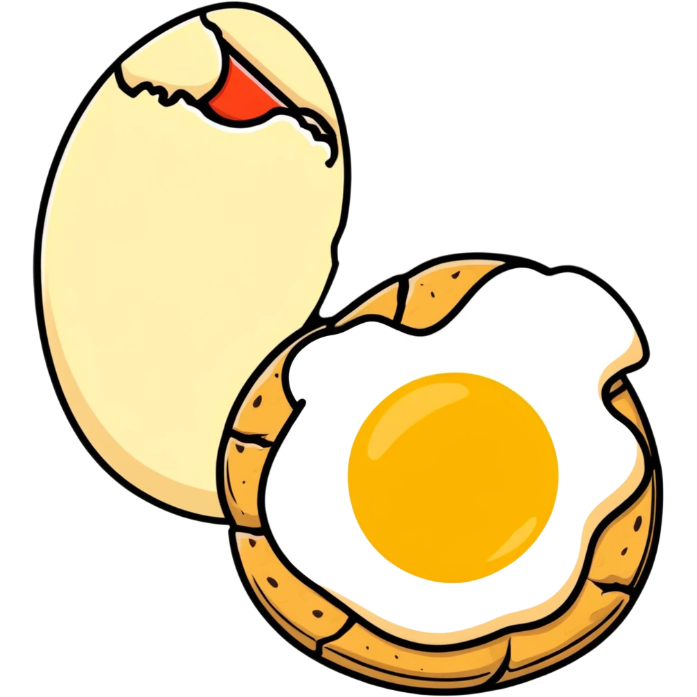 cookie with sunny side up egg on top emoji