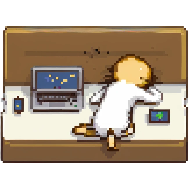 stick figure asleep at his laptop emoji
