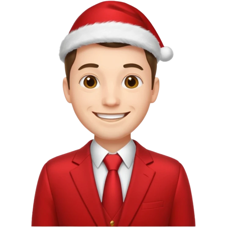 man  in red holiday suit emoji