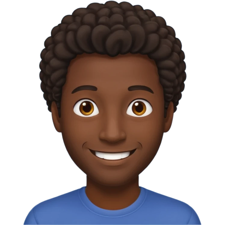 man with coily chairs only face emoji