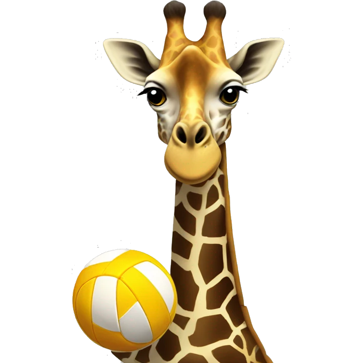 giraffe holding volleyball emoji