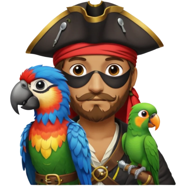 pirate and parrot emoji