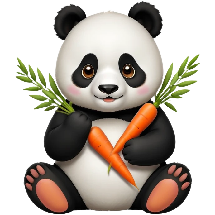 Panda eating carrots  emoji