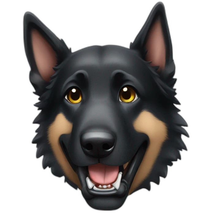 Black German Shepherd playing American football emoji